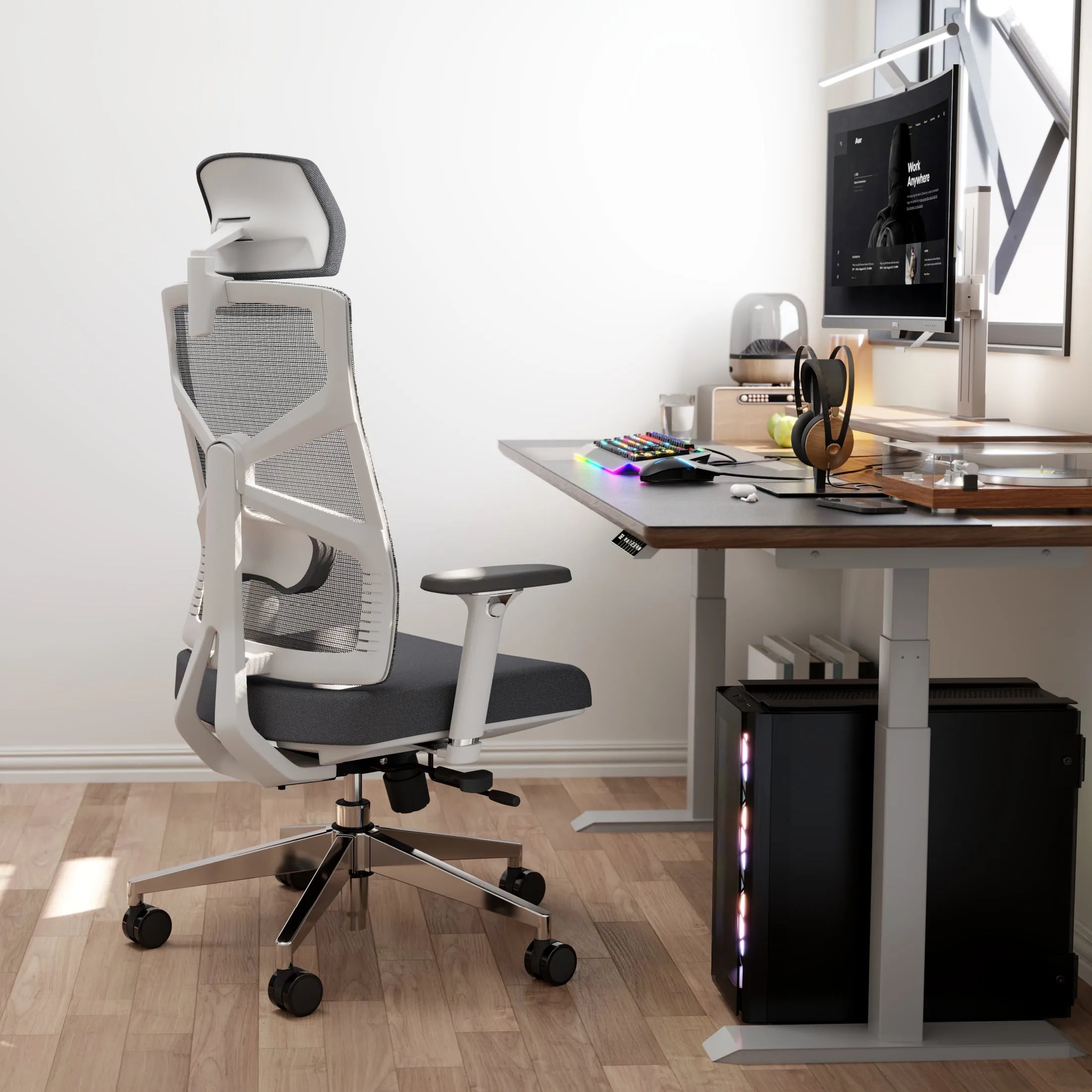 HOLLUDLE Ergonomic Office Chair Shaper Chair for All-Day Comfort